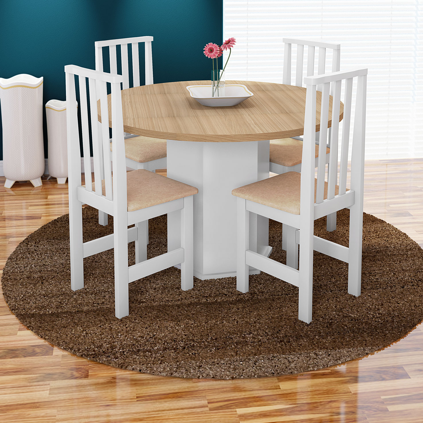 Mesa Red. 1,05 c/Pé Central Oitav  c/4 cad. ALTA